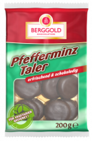 Berggold Pfefferminz Taler Schokoliert 200g