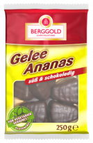 Berggold Gelee Ananas Schokoliert 250g