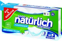 Gut&Günstig Toilettenpapier Recycling 3-lagig 8x200 Blatt