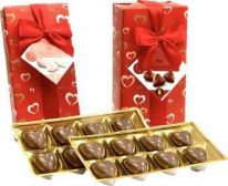 DELL Gift Wrapped Ballotin Filled Hearts Valentine Red 100g