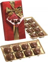 DELL Gift Wrapped Ballotin Filled Hearts Valentine Metal Red 200g