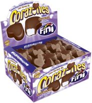Fini Milk-Chocolate Hearts x75pcs (Marshmallow With Chocolate Coating)