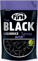 Fini Black Liquorice Spiros 180g With Resealable