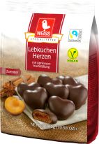 Lambertz Christmas Weiss Gefüllte Lebkuchen-Herzen Zartbitter 300g
