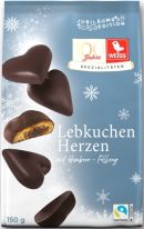 Lambertz Christmas Weiss Gefüllte Lebkuchen-Herzen Zartbitter Himbeere 150g