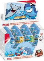 Zaini - Chocolate Eggs With Surprise - 24 Units Display - Sea Animals 20g