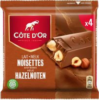 MEU CoteDor Bars 4-Pack Milk whole hazelnuts, 180g