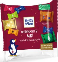 Ritter Sport Christmas Bunter Weihnachtsmix Beutel 195g, 9pcs