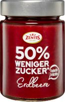 Zentis 50% weniger Zucker, Fruchtaufstrich, Erdbeere 195g