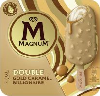 Langnese Multipack Magnum Double Gold Caramel Billionaire 3x85ml