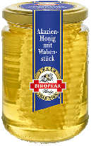 Bihophar Honig - Akazien-Honig mit Wabenstück flüssig 500g