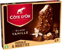 Cote d'Or Glace Vanille Chocolat & Noisettes 4x90ml