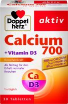 Doppelherz Calcium 700 + Vitamin D3 30 Tabletten