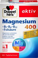 Doppelherz Magnesium 400 + B1 + B6 + B12 + Folsäure 30 Tabletten