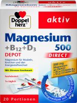 Doppelherz Magnesium 500 + B12 + D3 Depot direct 20 Portionen