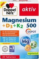 Doppelherz Magnesium 500 + D3 + K2 Depot 30 Tabletten