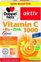 Doppelherz Vitamin C 1000 + Vitamin D3 + Zink Depot 30 Tabletten