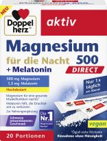 Doppelherz Magnesium 500 für die Nacht + Melatonin DirectI 20 Portionen