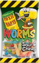 Toxic Waste Sour Gummy Worms Bag 142g