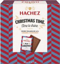 Hachez Christmas Täfelchenbox 44% Feine Vollmilch Caramel 165g