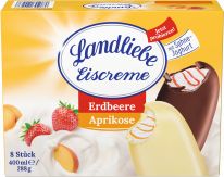 Landliebe Stieleis Joghurt-Erbeer + Joghurt-Aprikose 8x50ml