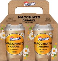 Plombir Karamell Macchiato Eiscreme im Becher 2 Stück 440ml