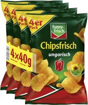 Funny Frisch Chipsfrisch ungarisch, Multipack 4 x 40 g 160g