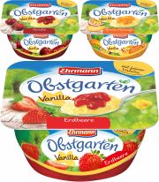 Ehrmann Obstgarten Vanilla Erdbeer/Pfirsich-Maracuja/Kirsch 125g, 16pcs