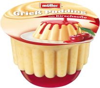 Müller Griess-Pudding Mit Kirschsoße 450g