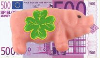 Odenwälder Marzipan Christmas Flachschwein auf Euro-Schein i.C. 15g