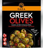 Gaea Grüne Oliven ohne Stein Chili Schwarzer Pfeffer 150g
