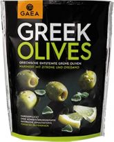 Gaea Grüne Oliven ohne Lake Zitrone und Oregano 150g