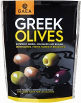 Gaea Grüne Oliven ohne Lake Zitrone und Basilikum 150g