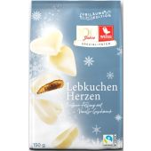 Lambertz Christmas Weiss Gefüllte Lebkuchen-Herzen Weiss Erdbeer-Vanille 150g