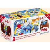 Zaini - Chocolate Eggs With Surprise - Tripack - Smurfs 60g