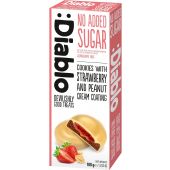 :Diablo No Added Sugar Cookies with Strawberry and Peanut Cream Coating 100g