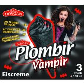 Plombir Vampir Schwarze Eiscreme in schwarzer Waffel mit Kirschfüllung 3x150ml