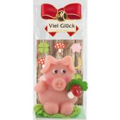 Odenwälder Marzipan Christmas Schwein Kevein mit Pilzbucket im Beutel 30g