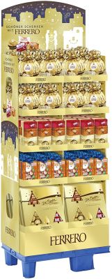 Ferrero Christmas Hohlfigur & Geschenke mit 4 Pralinen Saison-Artikeln, Display, 92pcs