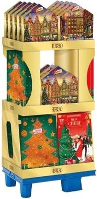 Ferrero Christmas Adventskalender mit 3 Pralinen Saison-Artikeln, Display, 36pcs