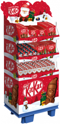 Nestle Christmas Kitkat 5 sort, Display, 188pcs