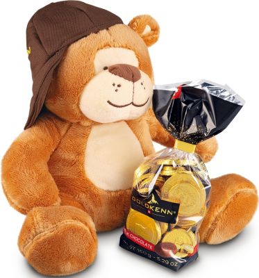 Goldkenn Bear with a Cap with Milk Chocolate Coins 150g