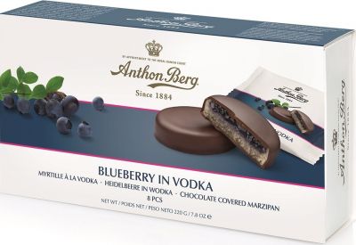 Anthon Berg Frucht in Marzipan - Blueberry in Vodka, 220g