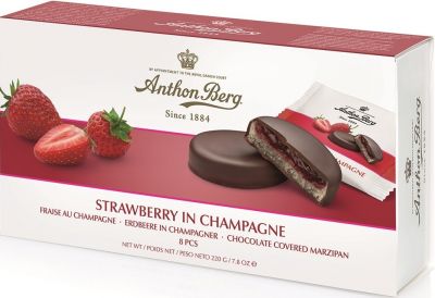 Anthon Berg Frucht in Marzipan - Strawberry in Champagne, 220g