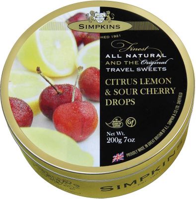 Simpkins Citrus Lemon & Sour Cherry Travel Sweets 200g