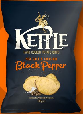 Kettle Chips Sea Salt & Crush Black Pepper 130g