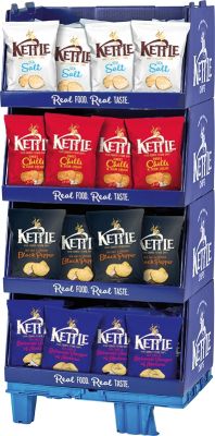 Kettle Chips 4 sort 130g, Display, 80pcs (1)