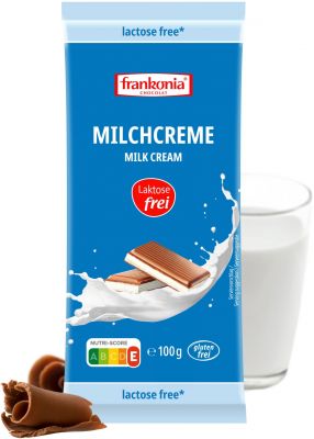 Frankonia Milch-Creme gefüllte Vollmilchschokolade laktosefrei 100g