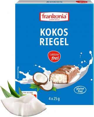 Frankonia Kokos Riegel laktosefrei 4x25g 100g