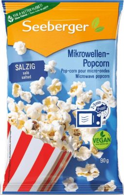 Seeberger Mikrowellen-Popcorn salzig ohne Palmöl 90g